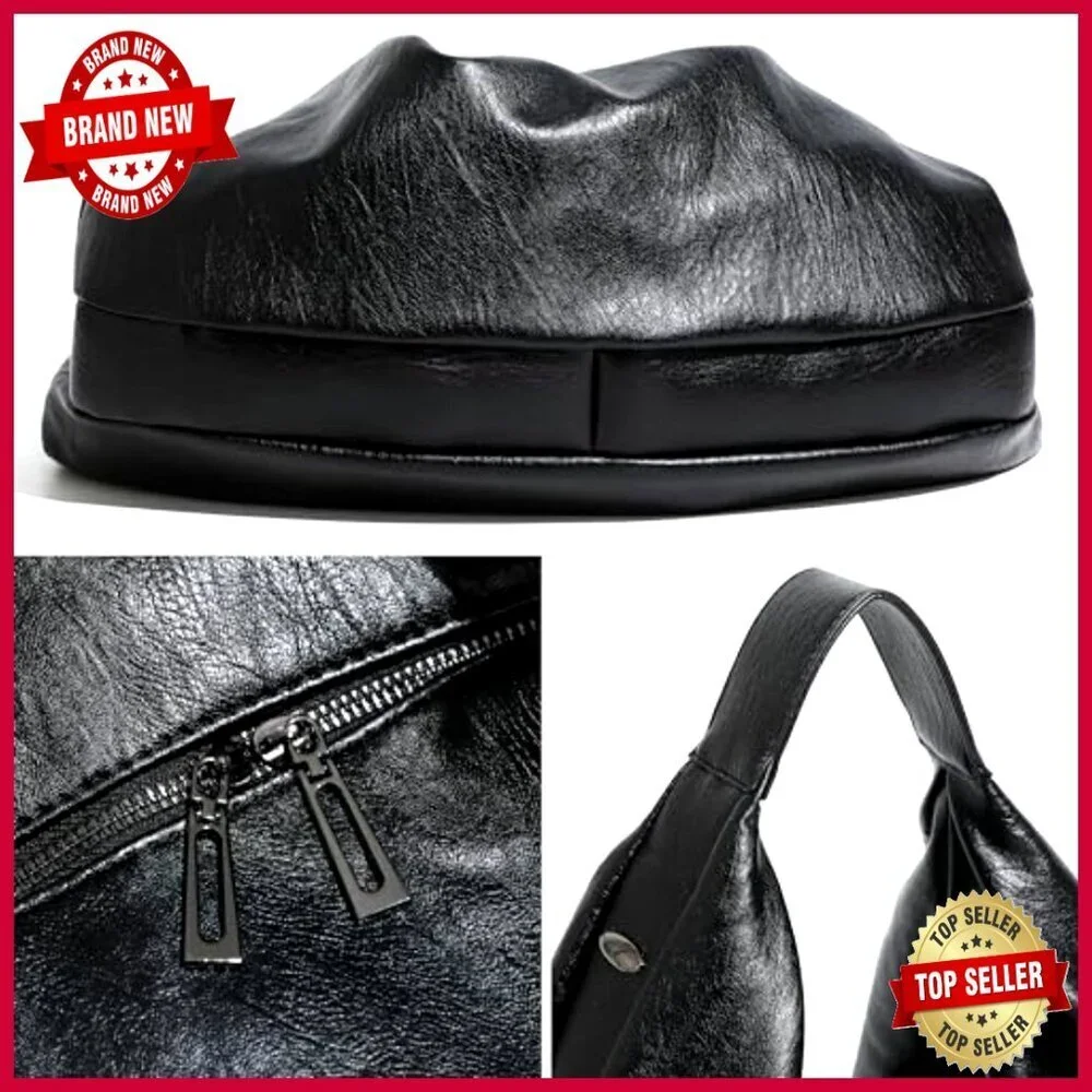 Large Vegan Leather Slouchy Hobo Tote Shoulder Bag